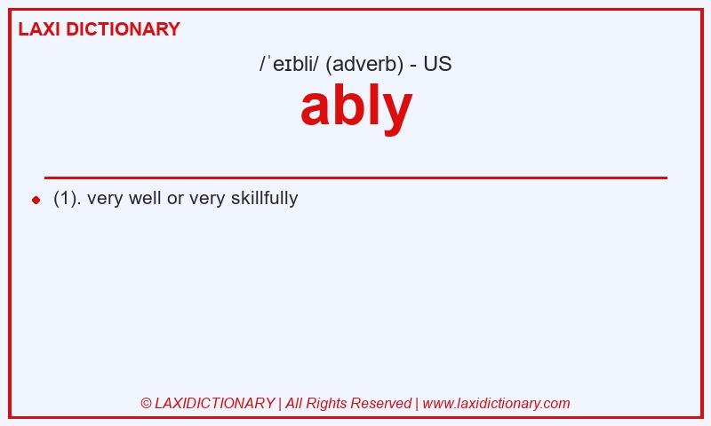 Definition ably in American English