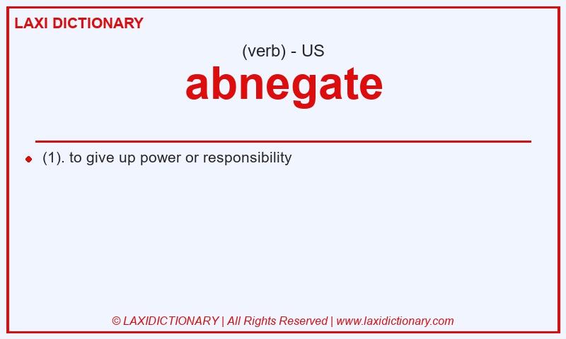 Definition abnegate in American English