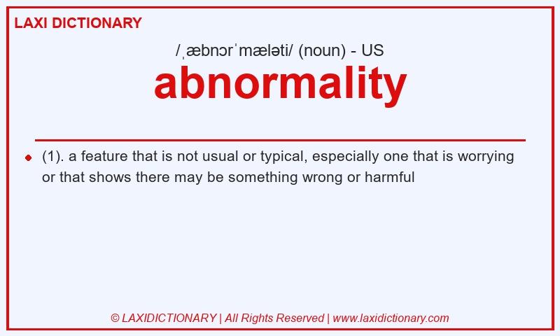 Definition abnormality in American English