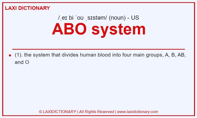 Definition ABO system in American English