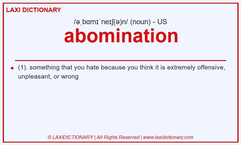 Definition abomination in American English