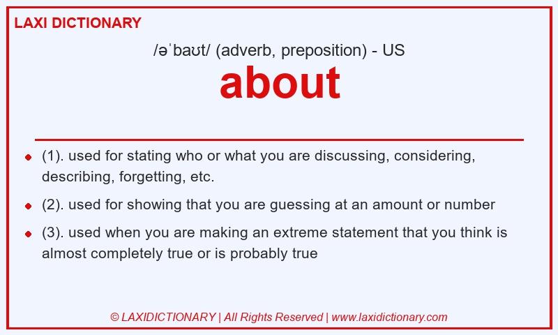 Definition about in American English