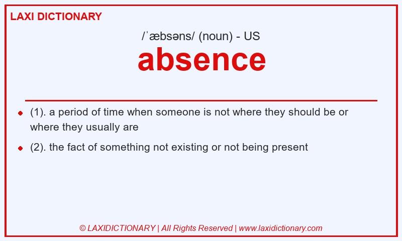 Definition absence in American English