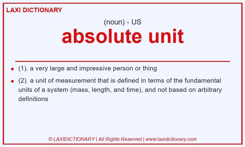 Definition absolute unit in American English