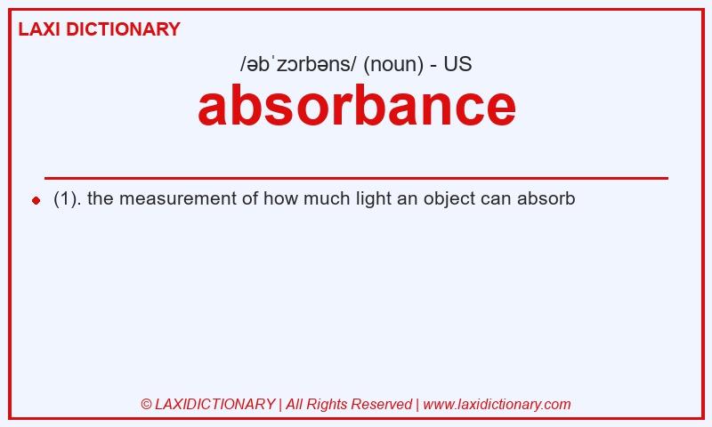Definition absorbance in American English