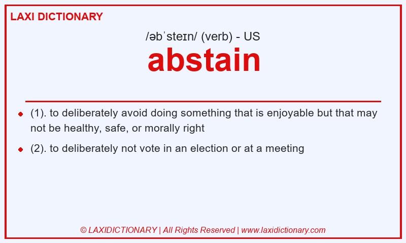 Definition abstain in American English