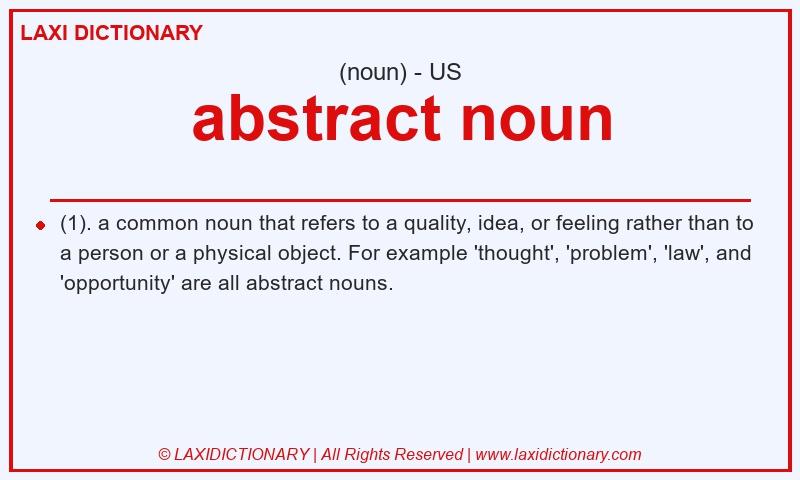 Definition abstract noun in American English
