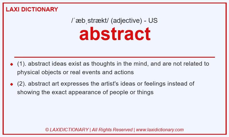 Definition abstract in American English
