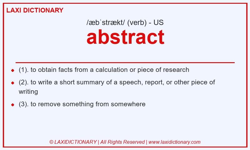 Definition abstract in American English