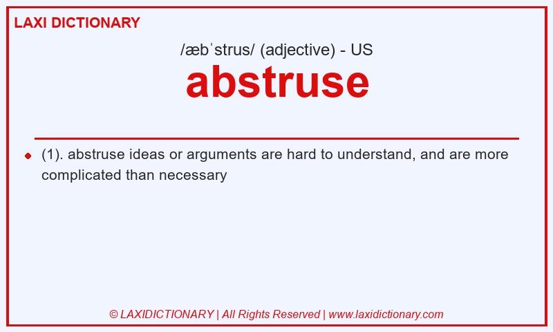 Definition abstruse in American English