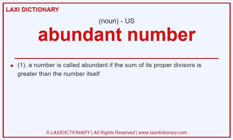 Definition abundant number in American English