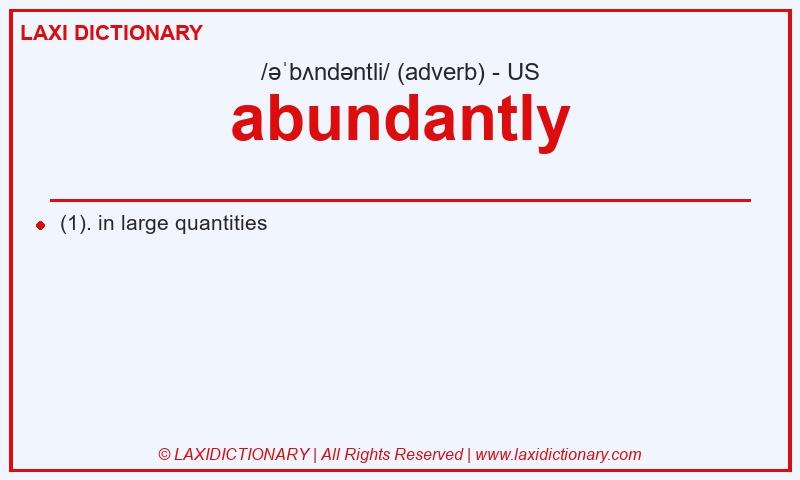 Definition abundantly in American English