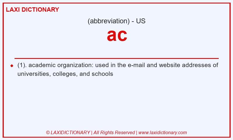 Definition ac in American English