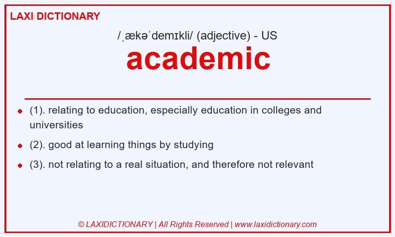 Definition academic in American English