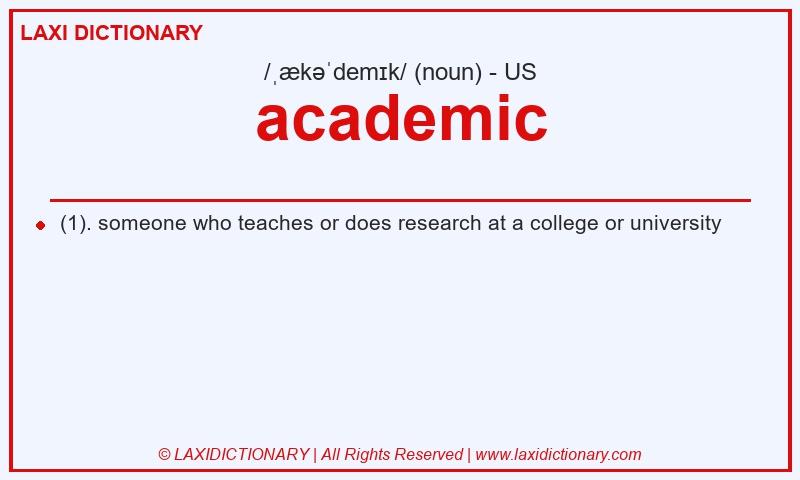 Definition academic in American English