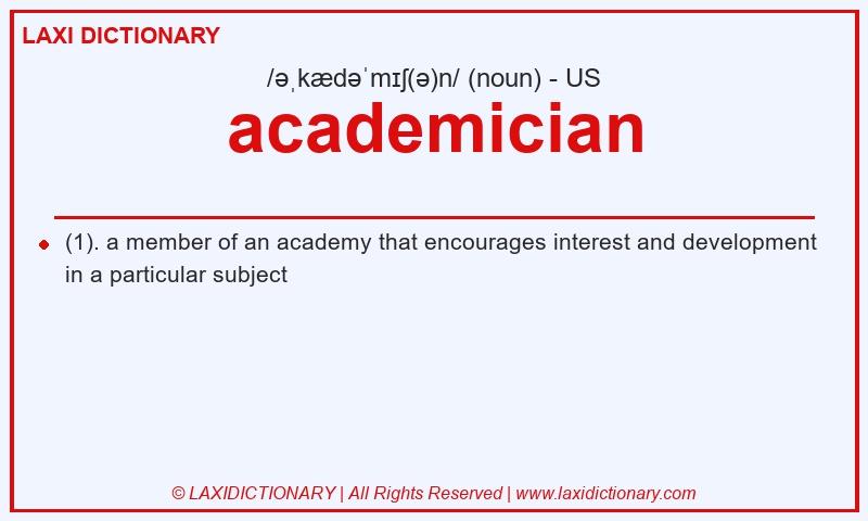 Definition academician in American English