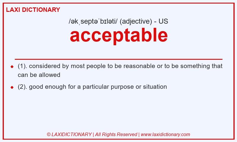 Definition acceptable in American English