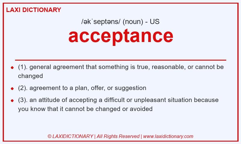 Definition acceptance in American English