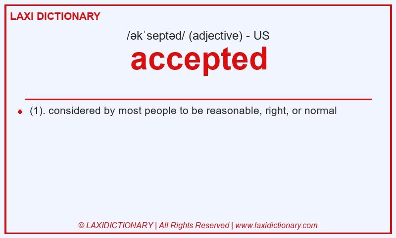 Definition accepted in American English