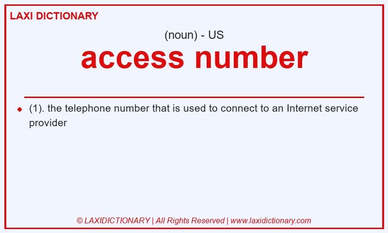 Definition access number in American English