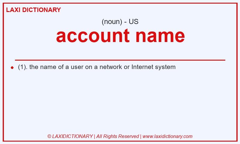 Definition account name in American English