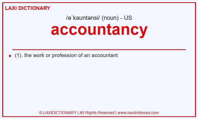 Definition accountancy in American English