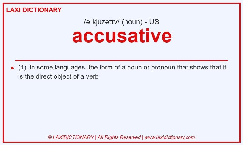 Definition accusative in American English