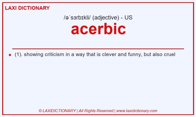 Definition acerbic in American English