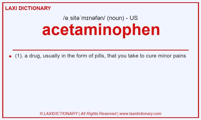 Definition acetaminophen in American English