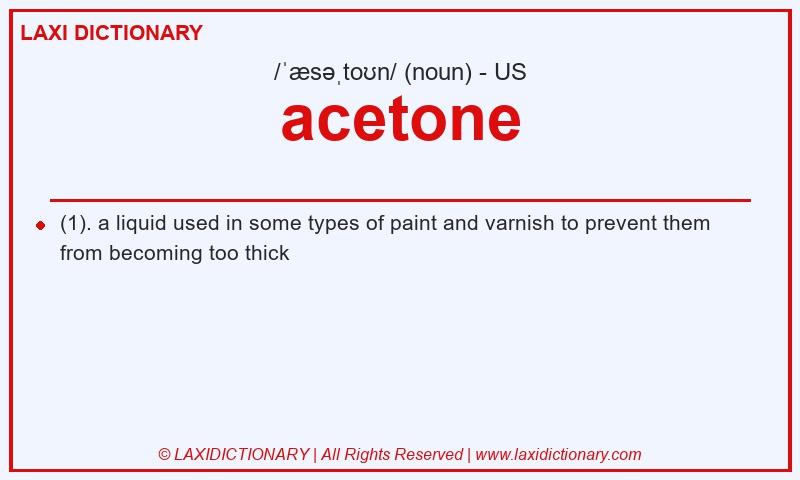 Definition acetone in American English