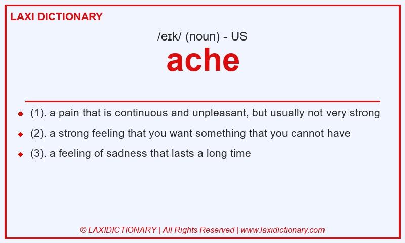 Definition ache in American English