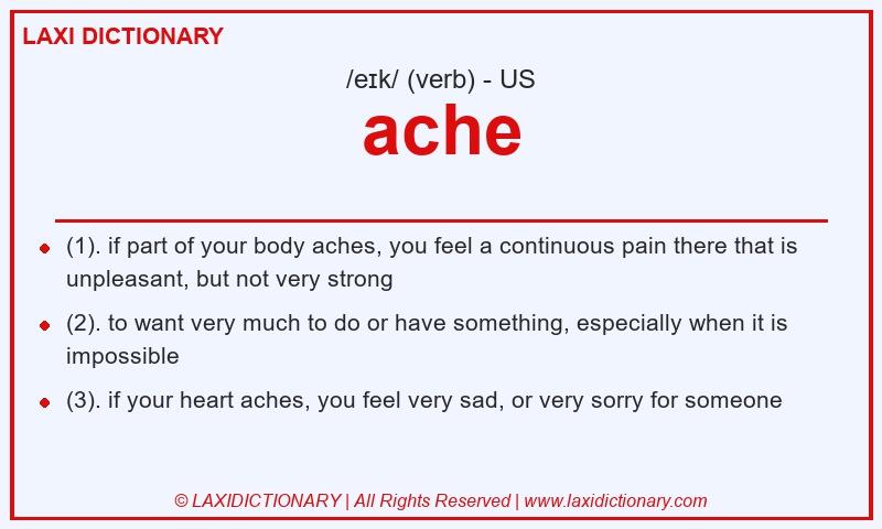 Definition ache in American English