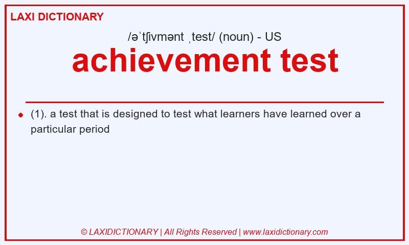 Definition achievement test in American English
