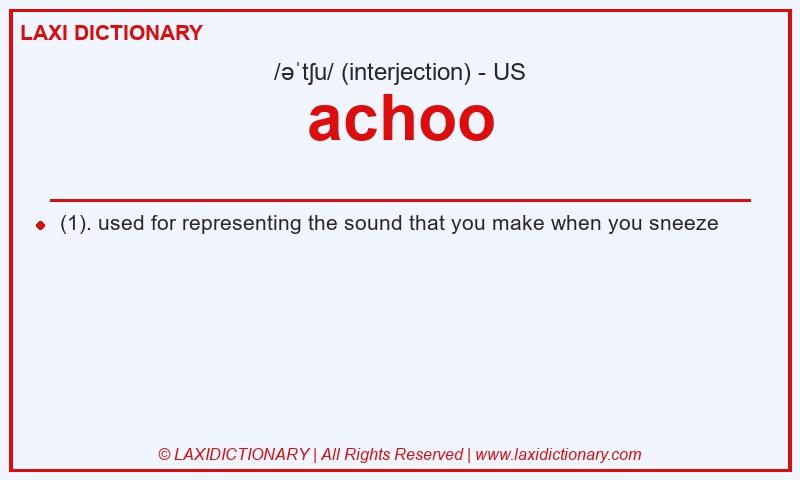 Definition achoo in American English