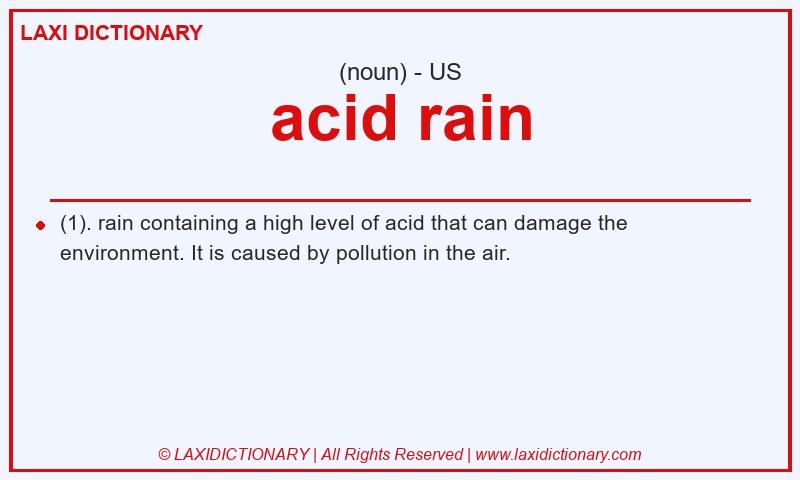 Definition acid rain in American English