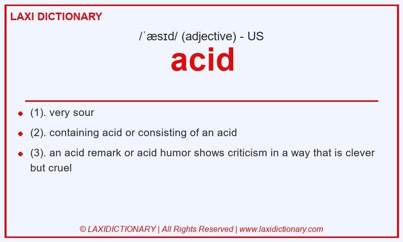 Definition acid in American English