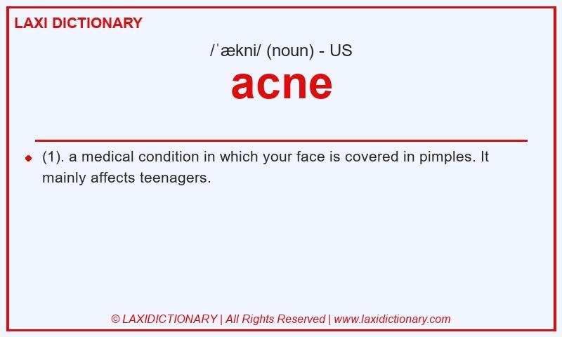 Definition acne in American English