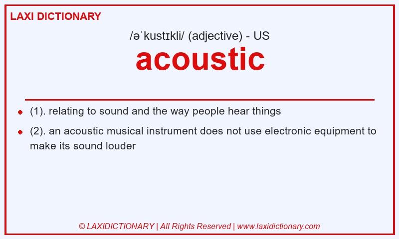 Definition acoustic in American English