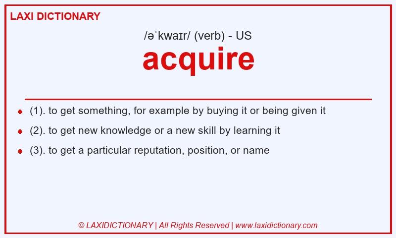 Definition acquire in American English