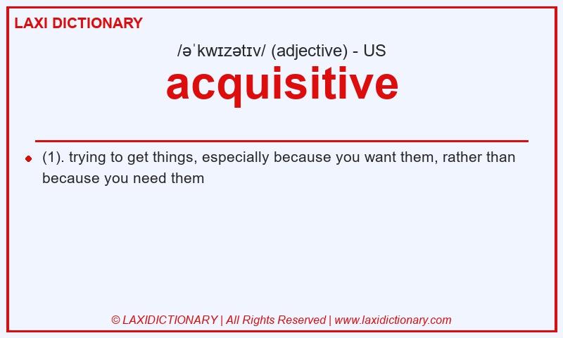 Definition acquisitive in American English
