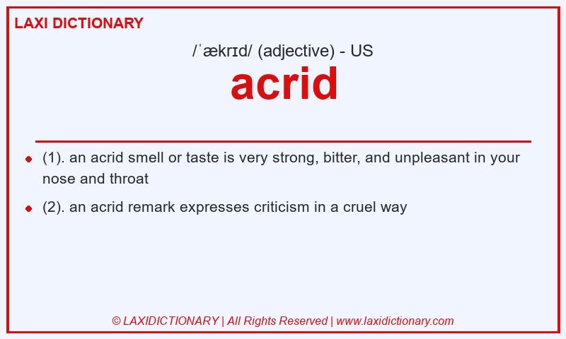 Definition acrid in American English