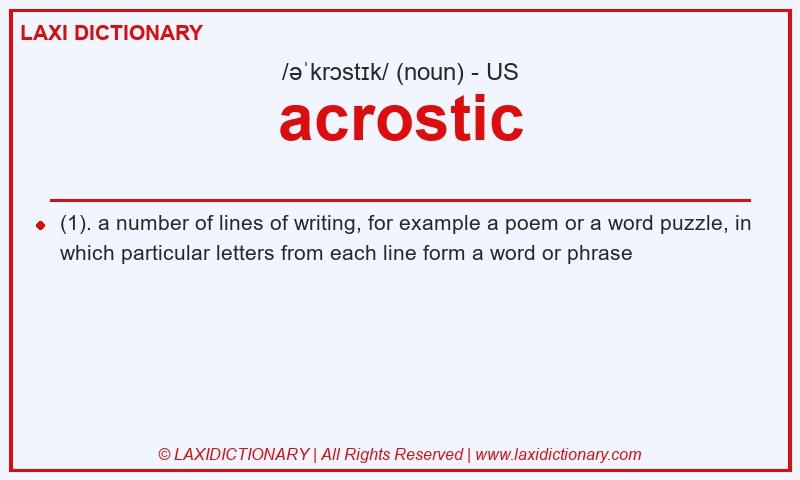 Definition acrostic in American English