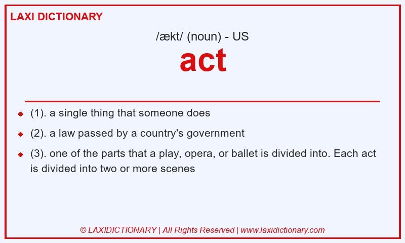 Definition act in American English