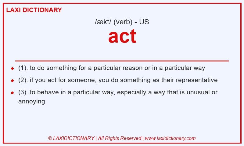 Definition act in American English
