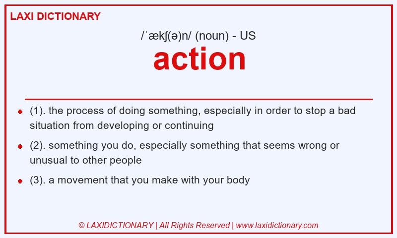 Definition action in American English