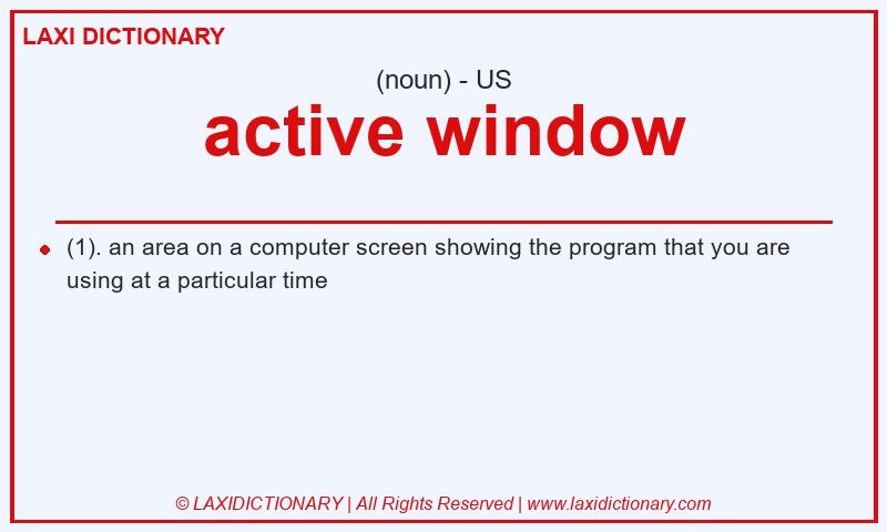 Definition active window in American English