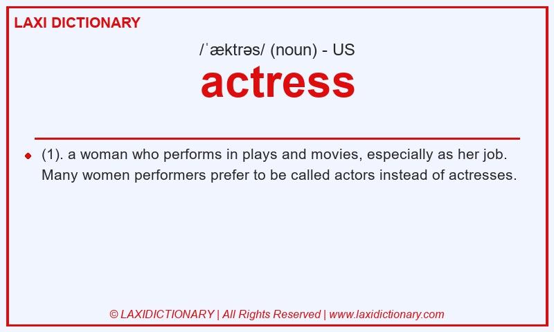 Definition actress in American English