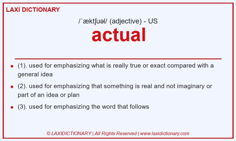 Definition actual in American English
