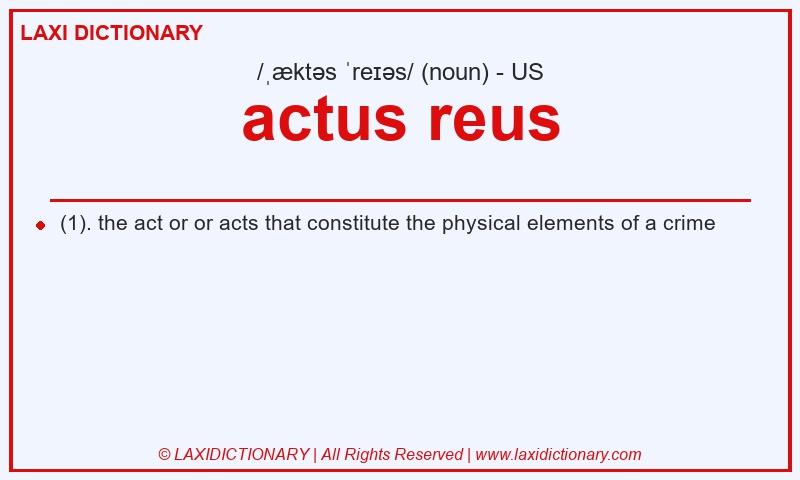Definition actus reus in American English