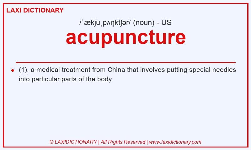 Definition acupuncture in American English